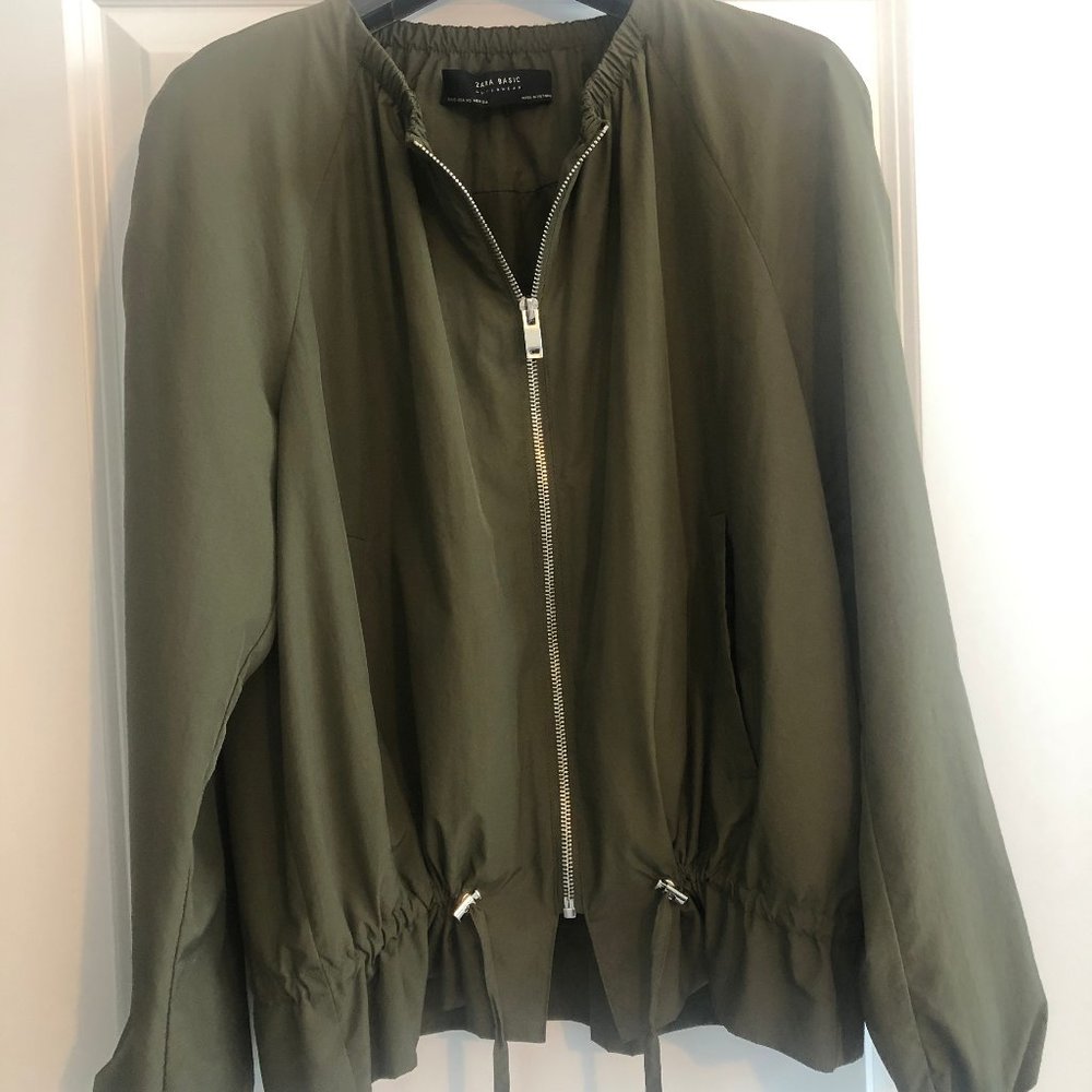 ZARA Drawstring Waist Bomber Jacket
